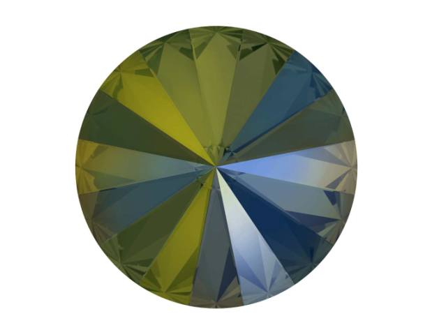 12 mm. 001 IRIG Crystal Iridiscent Green 1122 Swarovski Rivoli-0 12 mm. 001 IRIG Crystal Iridiscent Green 1122 Swarovski Rivoli-0