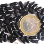 0010009 Zwart rond staafje, gaatje dwarsdoor-0