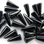 0010019 Spike Beads Jet 5 x 13 mm. 25 stuks-0