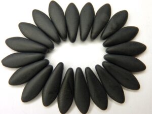 0010066 Matte Jet, daggerbeads, 16 x 5 mm. 20 stuks.-0