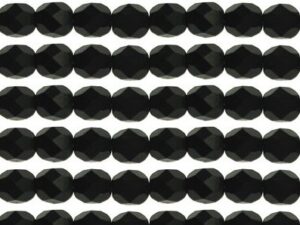 FP1-06-23980M Matte Jet Czech Glass Facet Firepolish 6 mm