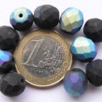 0010429 Frosted ( MAT) zwart met AB facet 10 mm.-0