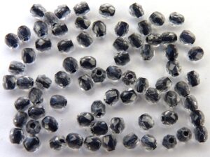 0010431 Black Lined Crystal facet, 3 mm. 75 stuks.-0