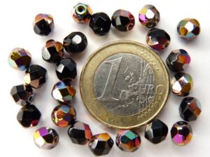 0010474 Zwart met vitex, facet, 6 mm.-0