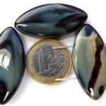 0020040 Pracht grijs/zwart gemeleerde grote kralen met 2 gaten.-0