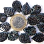 0020044 Zwart met grijs travertin bladvormig.-0