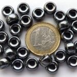 0020056 Hematite Roller Bead groter gat 9 x 5 mm. 22 stuks-0