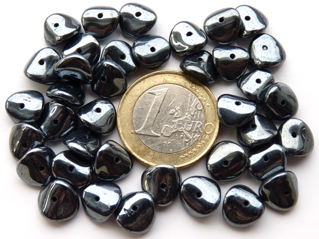 0020061 Hematite gekromd schijfje 25 stuks-4186