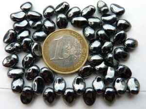 0020076 Hematite short daggerbead (Tulip petal ) 30 stuks-0