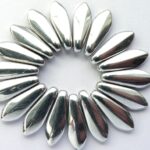 0020087 Daggerbeads Crystal met full Silver 16 x 5,5 mm. 18 st-0