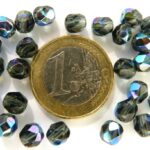 0020208 Montana Blue met AB, facet 6 mm. 25 stuks-0