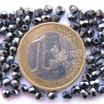 0020248 Jet Hematite facet 3 mm. 75 stuks.-0