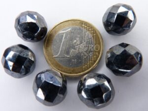 0020254 Hematietkleurig facet 12 mm.-0