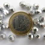 0020273 Matte metallic alluminium facet 6 mm.-0