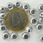 0020278 Full silver Rondelle, rand facet 8 x 5 mm. 18 Stuks-0