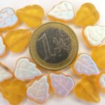 0030059 Matte Topaz bladvorm, AB aan één kant.-0