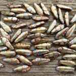 0030076 Daggerbead Matte Copper Metallic met Peacock( rond) 16 x-0
