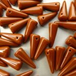 0030081 Spike Beads Opaque Brown 5 x 13 mm. 16 stuks-0