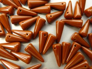 0030081 Spike Beads Opaque Brown 5 x 13 mm. 16 stuks-0