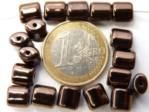 0030099 Dark Copper ovaal tonvormig 15 Pc.-0