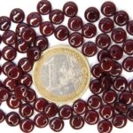 0030108 Opaque Chocolate brown lentil. 75 Pc.-0