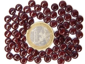 0030108 Opaque Chocolate brown lentil. 75 Pc.-0