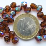 0030209 Dark Topaz facet met AB 6 mm.-0