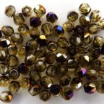 0030231 Topaz facet met purple Iris coating, 3 mm.-0
