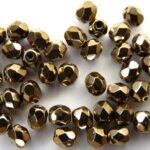 0030237 Gold/Bronze facet 4 mm.-0