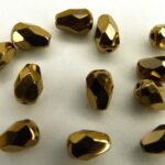 0030238 Peervormig facet, Golden Bronze 7 x 5 mm.-0
