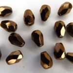 0030239 Peervormig facet, Nut Bronze 7 x 5 mm.-0