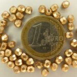 0030249 Matte metallic Gold Flax facet 4 mm. 50 Pc.-0