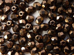 0030252 Jet Dark bronze facet 6 mm. 20 Pc.-0