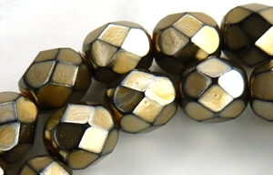0030267 Metallic Bronze Copper facet, 8 mm. 12 Pc.-13784