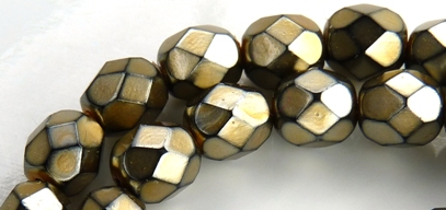 0030267 Metallic Bronze Copper facet, 8 mm. 12 Pc.-13784