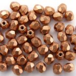 0030263 Matte metallic Copper facet 4 mm.-0