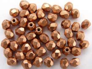 0030263 Matte metallic Copper facet 4 mm.-0