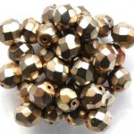 0030267 Metallic Bronze Copper facet, 8 mm. 12 Pc.-0