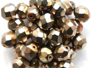 0030267 Metallic Bronze Copper facet, 8 mm. 12 Pc.-0