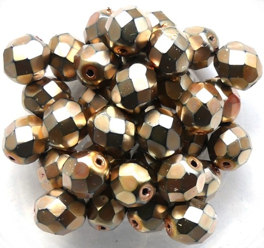 0030267 Metallic Bronze Copper facet, 8 mm. 12 Pc.-0