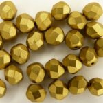 0030269 Matte Metallic Aztec Gold facet, 6 mm.-0