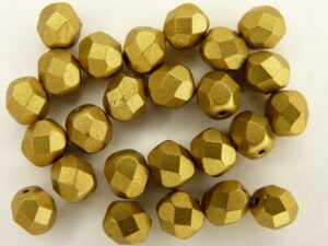 0030269 Matte Metallic Aztec Gold facet, 6 mm.-0