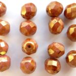 0080626 White alabaster Senegal Violet Luster facet 14 mm. 3 Pc.-0