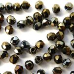 0030277 Jet Iris Brown Facet 4 mm. 50 st.-0