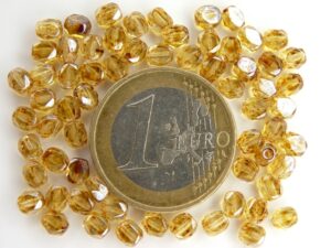 0030288 Crystal Honey Drizzle Schijfje facet 4 x 3 mm.-0