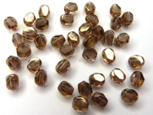 0030292 Crystal gold/lila luster 2 way facetted 4 mm. 40 Pc.-0