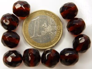 0030296 Dark Topaz facet 10 mm. 10 Pc.-0