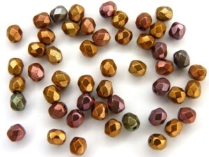 0030302 Silky Metallic Purple Gold mix facet 4 mm. 50 Pc.-0