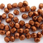 0030305 Matte Metallic Dark Copper Facet 4 mm.-0