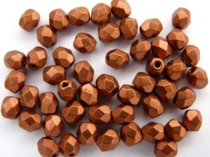 0030305 Matte Metallic Dark Copper Facet 4 mm.-0